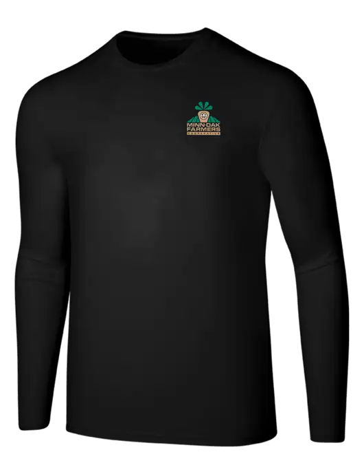 Seriously Soft Black Long Sleeve T-Shirt w/Minn-Dak Farmers Cooperative Logo