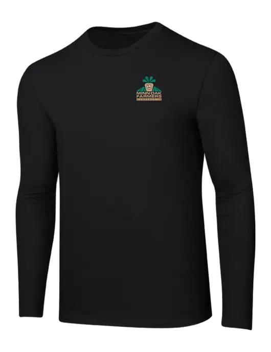 Ring Spun Jet Black 4.5 oz Long Sleeve T-Shirt w/Minn-Dak Farmers Cooperative Logo