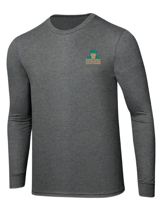 Simply Soft Long Sleeve Medium Grey Frost 4.5 oz, Poly/Combed Ring Spun Cotton T-Shirt w/Minn-Dak Farmers Cooperative Logo