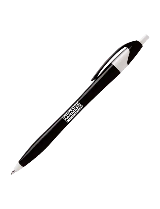 Novella Black/White Executive Pen - Blue Ink w/Minn-Dak Farmers Cooperative Logo