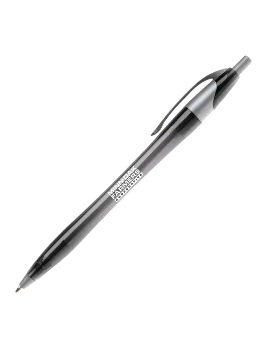 Novella Translucent Black/Silver Jewel Pen - Blue Ink w/Minn-Dak Farmers Cooperative Logo