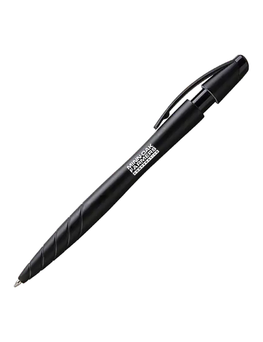 Awali Black Metallic Pen - Black Ink w/Minn-Dak Farmers Cooperative Logo