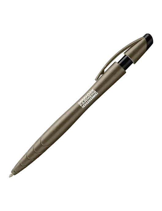 Awali Grey Metallic Pen - Black Ink w/Minn-Dak Farmers Cooperative Logo