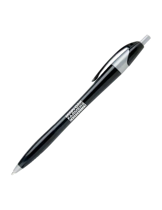 Novella Black/Silver Corporate Pen - Blue Ink w/Minn-Dak Farmers Cooperative Logo