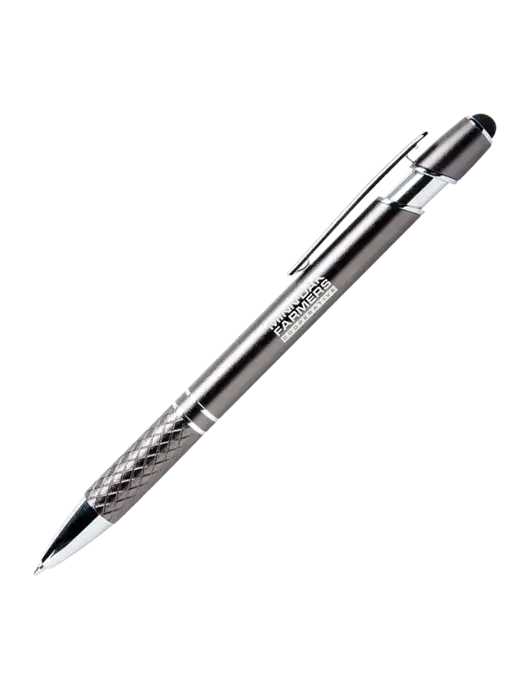 Valencia Gunmetal Stylus Pen - Black Ink w/Minn-Dak Farmers Cooperative Logo