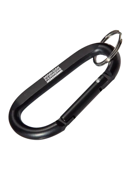 Black Carabiner & Key Ring w/Minn-Dak Farmers Cooperative Logo