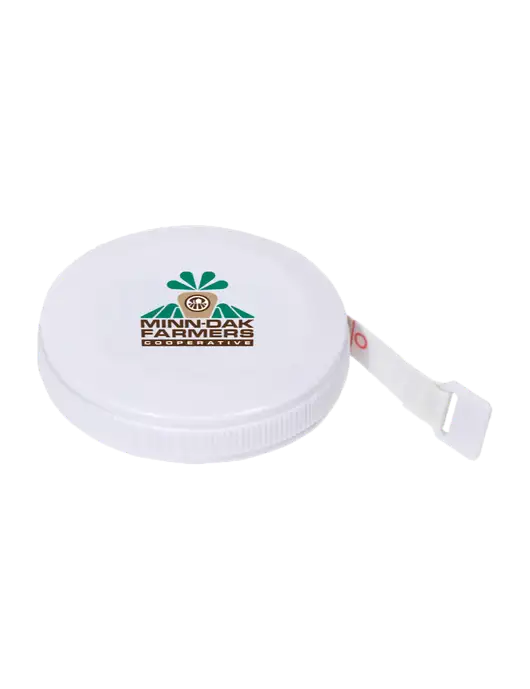 White Round Tape Measure w/Minn-Dak Farmers Cooperative Logo
