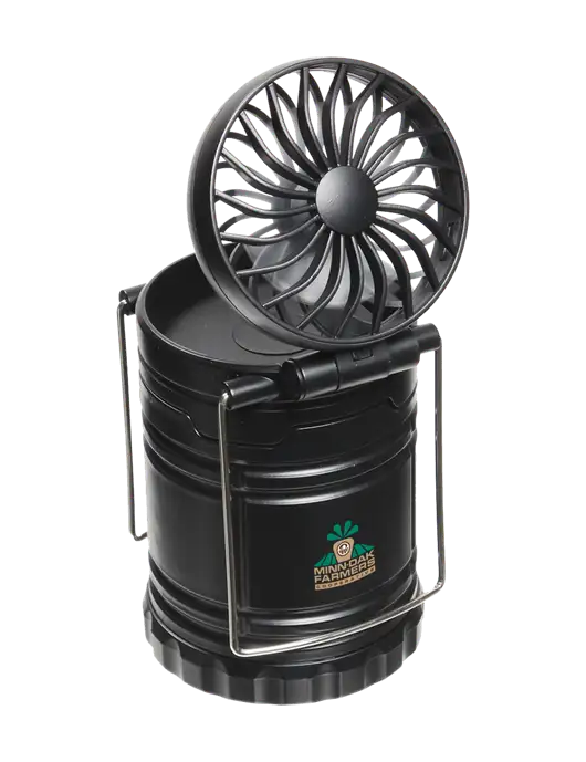 Black Retro Lantern with Fan w/Minn-Dak Farmers Cooperative Logo