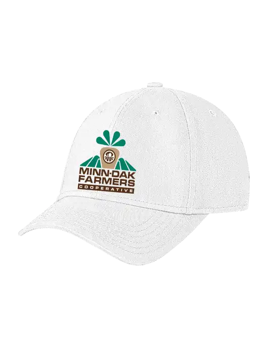White Structured Soft Snap Closure Hook & Loop Cap w/Minn-Dak Farmers Cooperative Logo