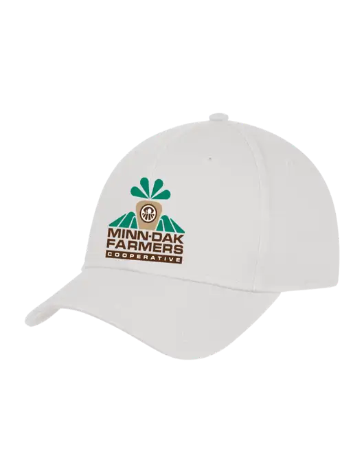 White Structured Cap Hook & Loop w/Minn-Dak Farmers Cooperative Logo