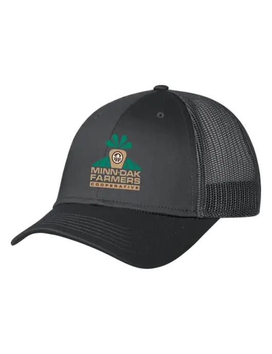 Charcoal Mesh Trucker Cap Snap Back w/Minn-Dak Farmers Cooperative Logo
