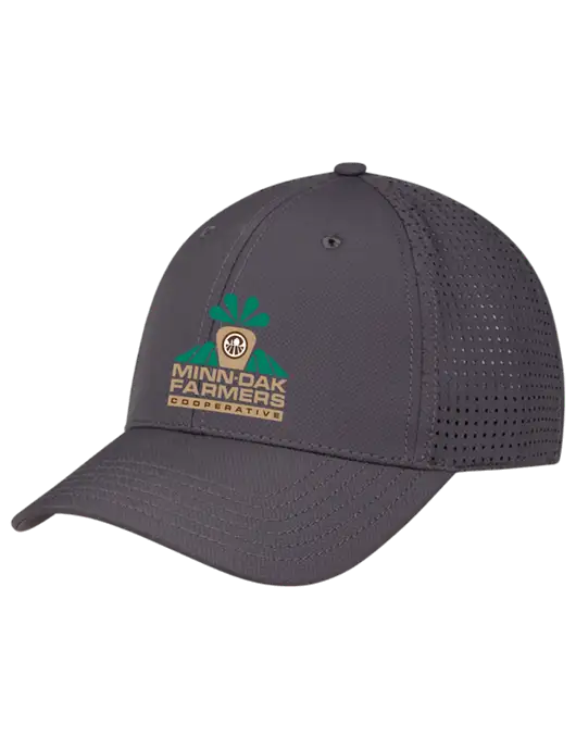 Charcoal Performance Stretchable Cap Hook & Loop w/Minn-Dak Farmers Cooperative Logo