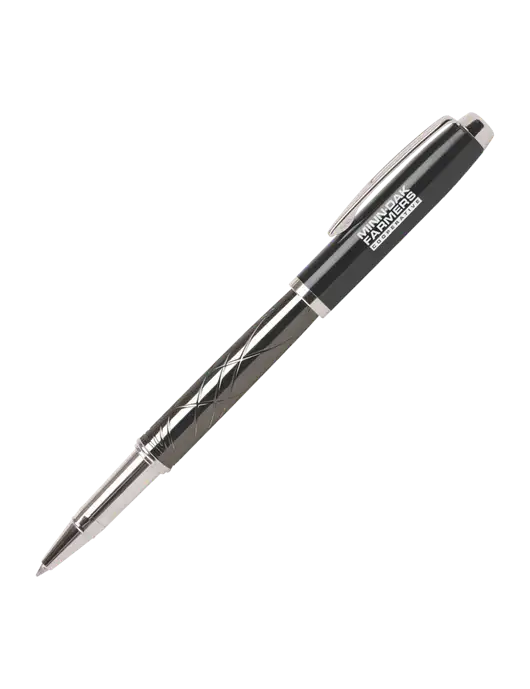 Modernist Black Rollerball Pen - Black Ink w/Minn-Dak Farmers Cooperative Logo
