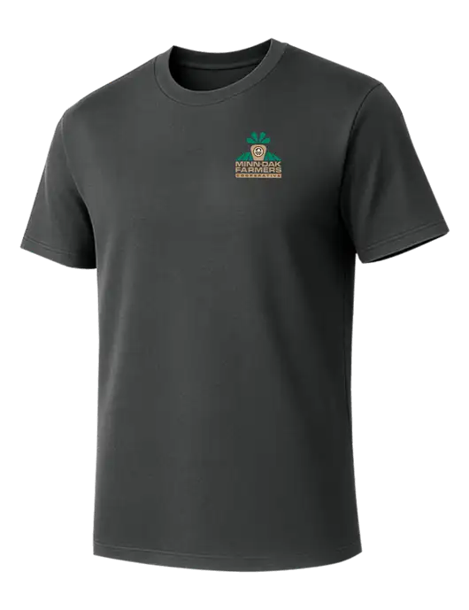 Allmade Charcoal Grey Organic Cotton Tee w/Minn-Dak Farmers Cooperative Logo