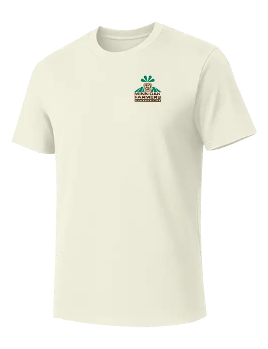 Allmade White Sand Organic Cotton Tee w/Minn-Dak Farmers Cooperative Logo