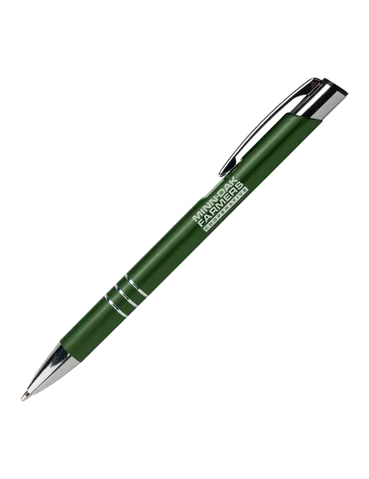 Laurent Green Pen - Black Ink w/Minn-Dak Farmers Cooperative Logo