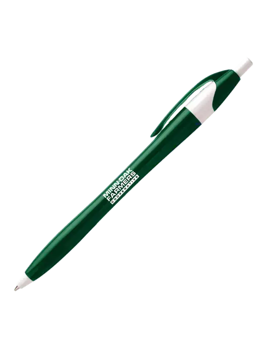 Novella Green/White Executive Pen - Blue Ink w/Minn-Dak Farmers Cooperative Logo