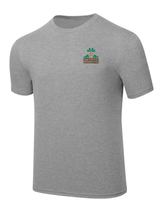 Simply Soft Heathered Light Grey 4.5oz  Poly/Combed Ring Spun Cotton T-Shirt w/Minn-Dak Farmers Cooperative Logo