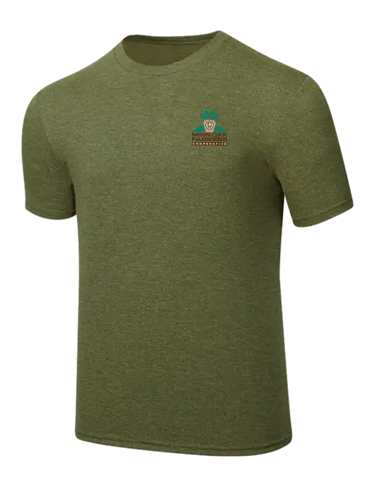 Simply Soft Military Green Frost 4.5oz Poly/Combed Ring Spun Cotton T-Shirt w/Minn-Dak Farmers Cooperative Logo