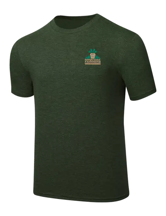 Simply Soft Heathered Forest Green 4.5oz  Poly/Combed Ring Spun Cotton T-Shirt w/Minn-Dak Farmers Cooperative Logo