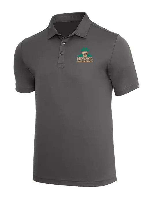 TravisMathew Med Dark Grey Coto Performance Polo w/Minn-Dak Farmers Cooperative Logo