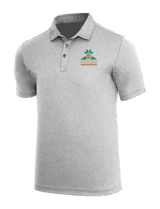 TravisMathew Medium Grey Heather Coto Performance Polo w/Minn-Dak Farmers Cooperative Logo