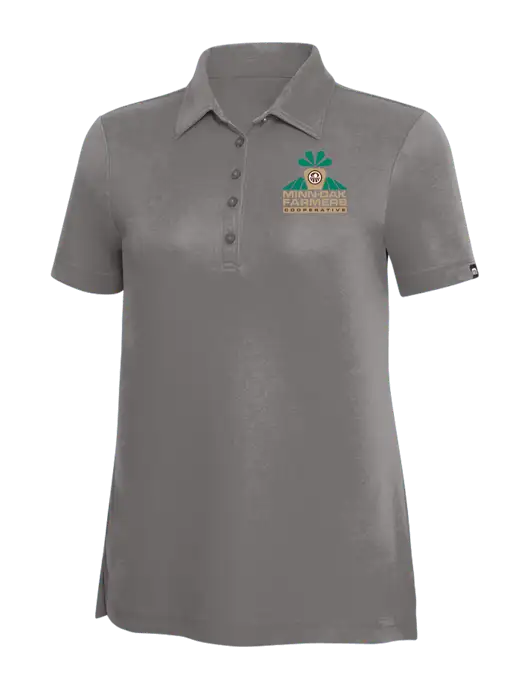 TravisMathew Grey Solid Womens Oceanside Polo w/Minn-Dak Farmers Cooperative Logo