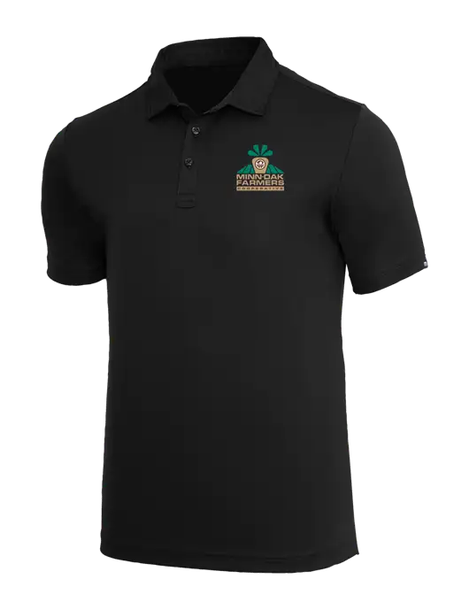 TravisMathew Black Coto Performance Polo w/Minn-Dak Farmers Cooperative Logo