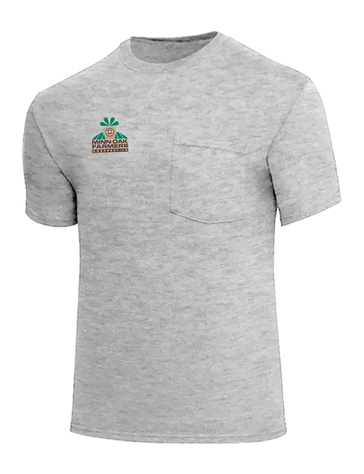 Core Blend Light Grey Heather Pocket T-Shirt w/Minn-Dak Farmers Cooperative Logo