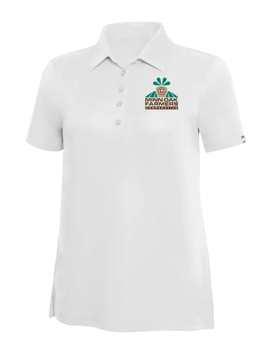 TravisMathew White Solid Womens Oceanside Polo w/Minn-Dak Farmers Cooperative Logo