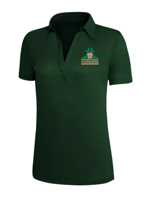 Dark Green Silk Touch Womens Performance Polo w/Minn-Dak Farmers Cooperative Logo