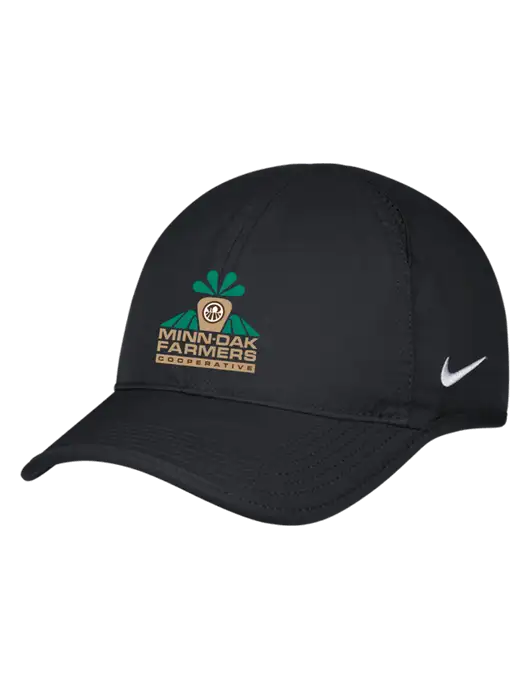 Nike Black Featherlight Cap w/Minn-Dak Farmers Cooperative Logo