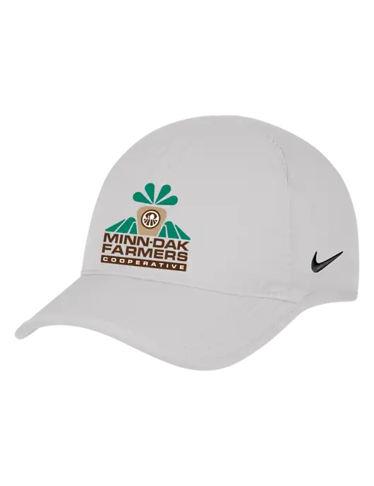 Nike White Featherlight Cap w/Minn-Dak Farmers Cooperative Logo