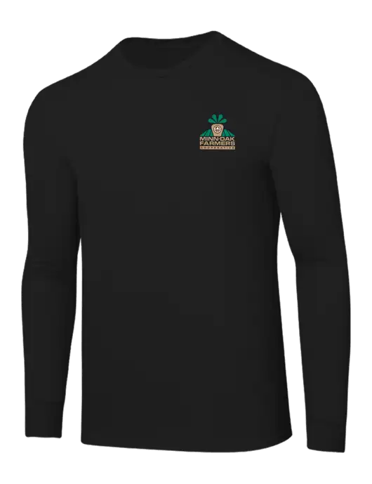 Core Blend Black Long Sleeve Tee w/Minn-Dak Farmers Cooperative Logo