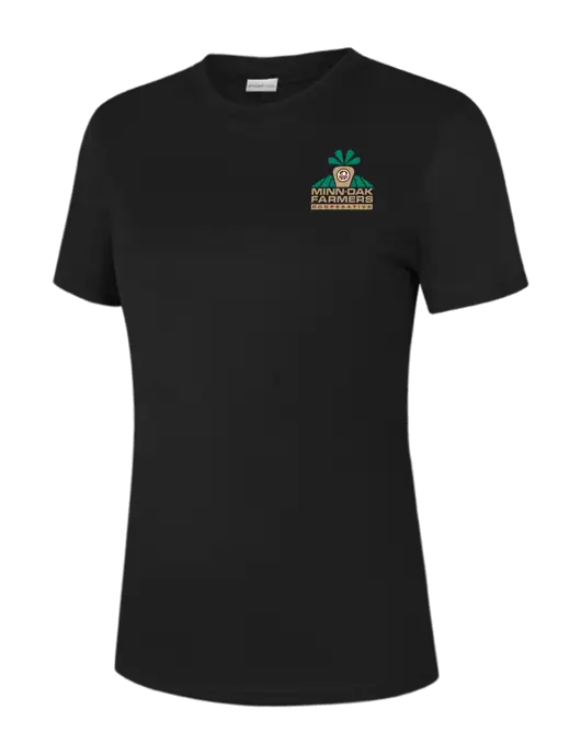  Womens Black PosiCharge Competitor Tee w/Minn-Dak Farmers Cooperative Logo
