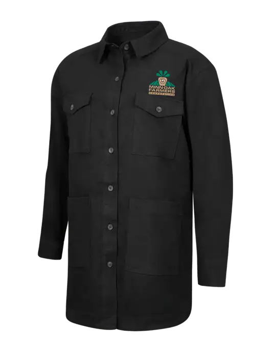 Mercer+Mettle Womens Black Long Sleeve Twill Overshirt w/Minn-Dak Farmers Cooperative Logo