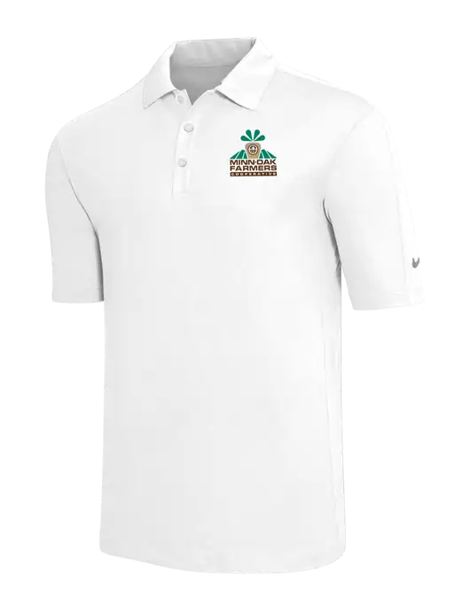 Nike White Tech Sport Dri-FIT Polo w/Minn-Dak Farmers Cooperative Logo