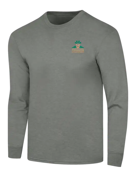 Simply Soft Long Sleeve Heathered Charcoal 4.5 oz, Poly/Combed Ring Spun Cotton T-Shirt w/Minn-Dak Farmers Cooperative Logo