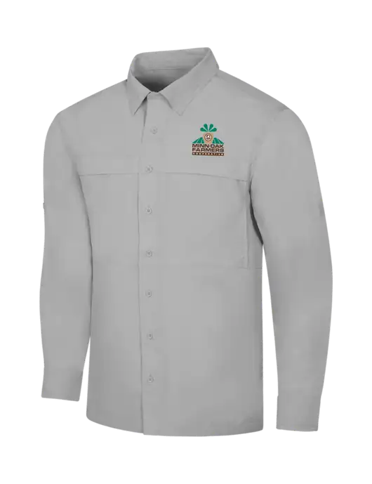 Light Grey Long Sleeve UV Daybreak Shirt w/Minn-Dak Farmers Cooperative Logo