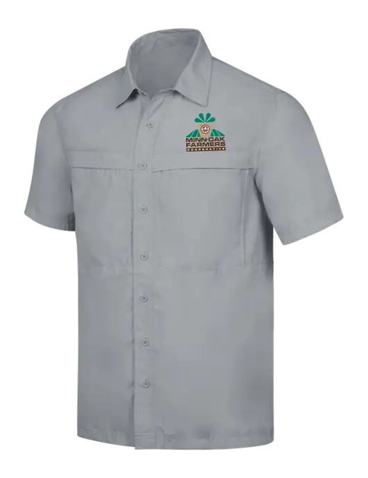 Light Grey Short Sleeve UV Daybreak Shirt w/Minn-Dak Farmers Cooperative Logo