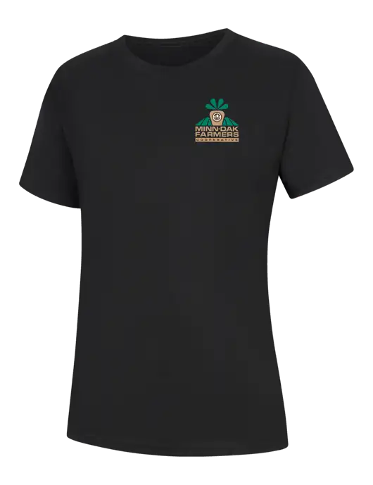 Womens Black Core Blend Tee w/Minn-Dak Farmers Cooperative Logo