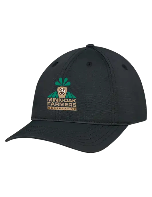 Black Nylon Twill Performance Cap w/Minn-Dak Farmers Cooperative Logo