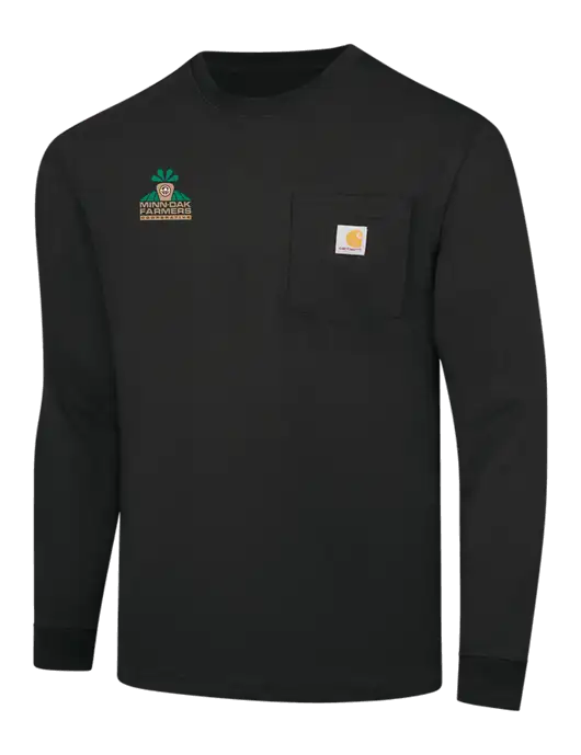 Carhartt Black Workwear Pocket Long Sleeve T-Shirt w/Minn-Dak Farmers Cooperative Logo
