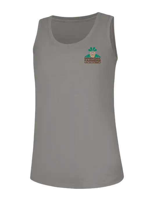 Womens Light Grey Frost Perfect Tri Racerback Tank w/Minn-Dak Farmers Cooperative Logo