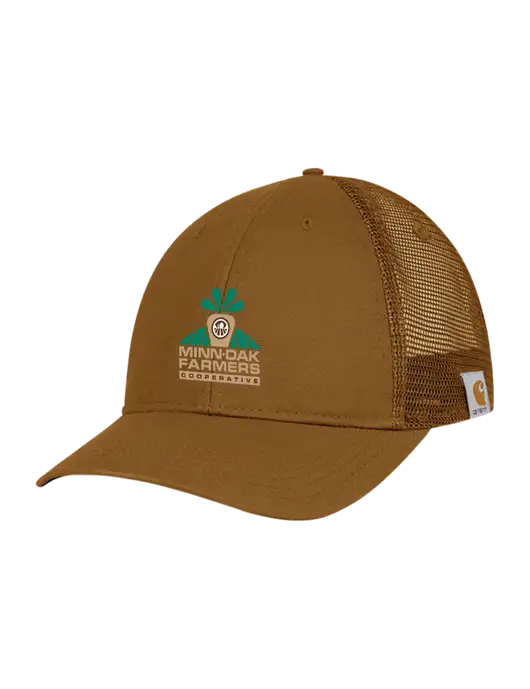 Carhartt Light Brown Canvas Trucker Cap w/Minn-Dak Farmers Cooperative Logo