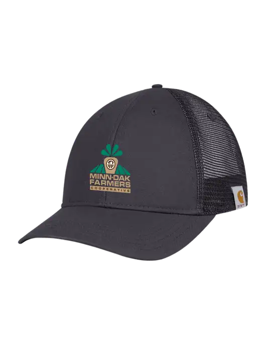 Carhartt Dark Grey Canvas Trucker Cap w/Minn-Dak Farmers Cooperative Logo