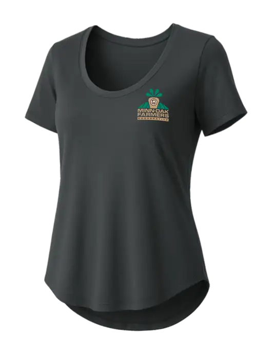 Mercer+Mettle Womens Dark Grey Stretch Jersey Relaxed Scoop w/Minn-Dak Farmers Cooperative Logo