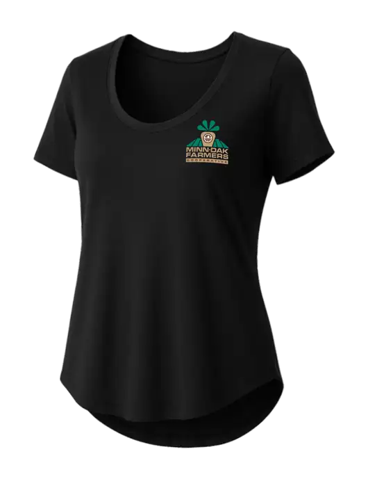 Mercer+Mettle Womens Black Stretch Jersey Relaxed Scoop w/Minn-Dak Farmers Cooperative Logo