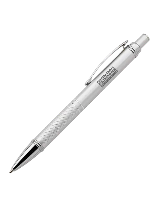 Silver Stellar Scribe Pen - Black Ink w/Minn-Dak Farmers Cooperative Logo