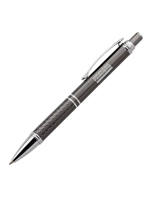 Dark Grey Stellar Scribe Pen - Black Ink w/Minn-Dak Farmers Cooperative Logo